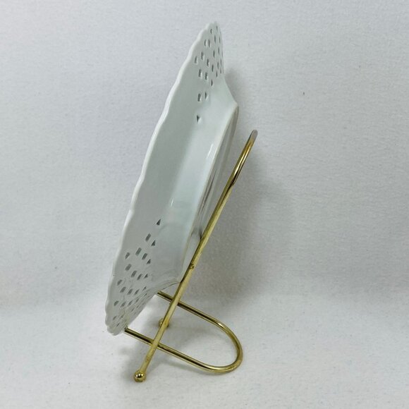 Pottery Drainer Colander Dish Basket Fruit Bread Plate 9" Asian Chinese Serving - Picture 4 of 10